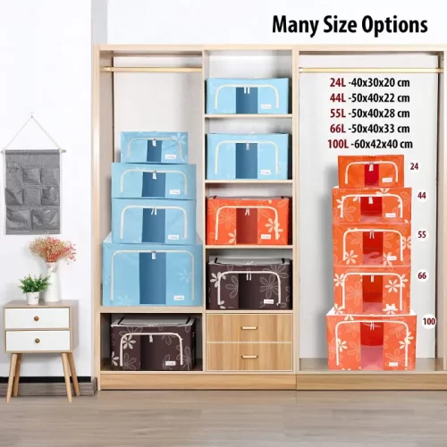 Blushbees Storage Baskets with Metal Frame for Organizing Wardrobe