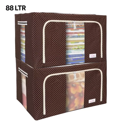 BlushBees Oxford Fabric Living Box Wardrobe Organizer Jumbo Blanket Cover Bag- 88L, XXL Size