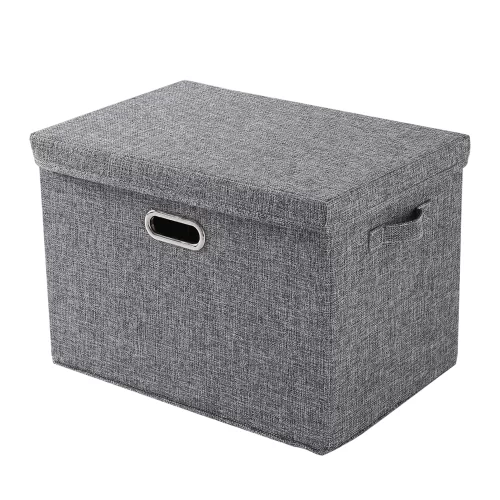 Exclusive Multipurpose Storage Bins with Lid for Cupboard, Home and Office, Grey, Medium, Pack of 2
