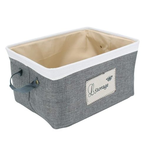 HomeStorie Jute Eco-Friendly Foldable Storage Basket Bins Organizer (Large, Grey, Pack of 2)