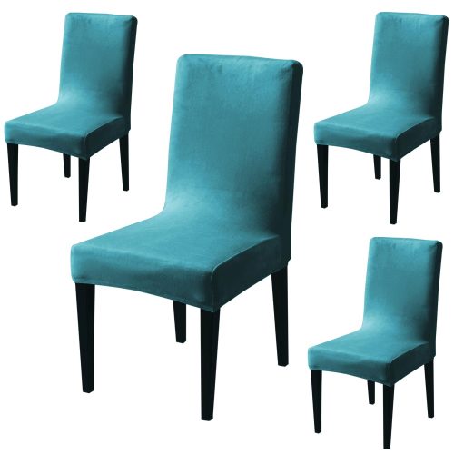 Premium Dinning Chair Covers, Velvet Series for Medium Size Chairs - 210 GSM, Stretchable, Turquoise