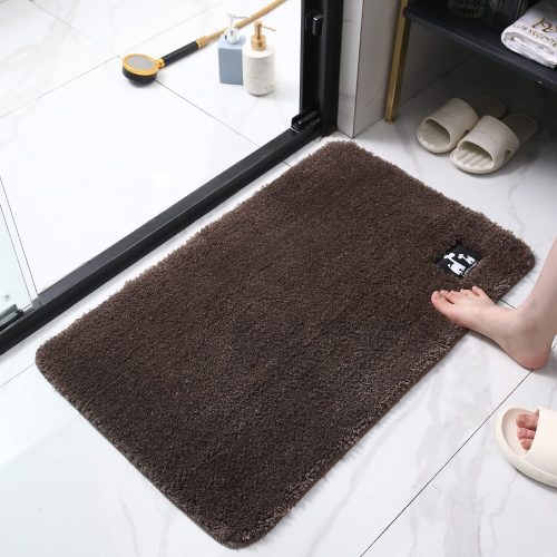 Luxury Rugs Anti-skid Bathmats with Superabsorbent Microfibers, Machine Washable (Large, 50 x 80 cm, Brown)