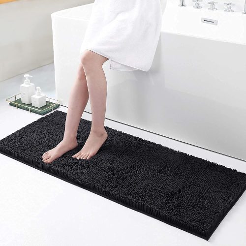 Luxury Multipurpose Rug Runner for Bedroom, Bathroom, Balcony, Charcoal Grey, Large 40x120cm