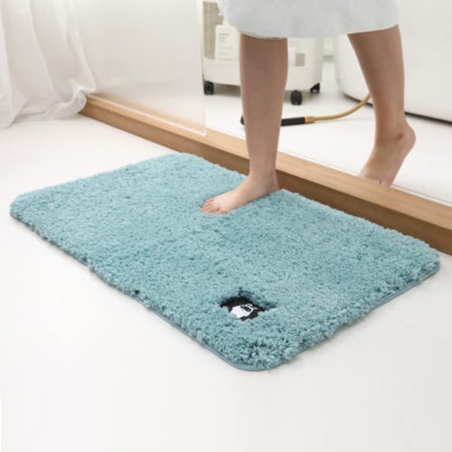 New Ultra Soft Shaggy Plush Mats for Bathroom Entrance, 50x80 cm, Large, Blue