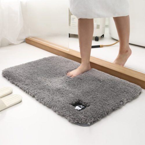 New Ultra Soft Shaggy Plush Mat for Bedroom, Bathroom Entrance, 50x80 cm, Large, Grey