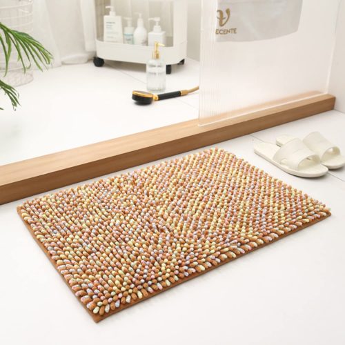 Super Soft Bathroom Mats Microfiber, Antiskid, Machine Washable (40 x 60 cm, Brown)