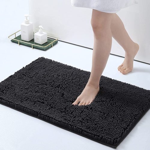 Luxury Bath Rug, Extra Soft and Absorbent Large Bathroom Mat 50x80 cm, Charcoal Grey