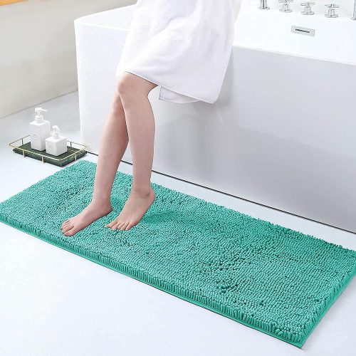 Luxury Multipurpose Rug Runner for Living Room, Bedroom, Bathroom, Balcony, Turquoise, Large 40x120cm