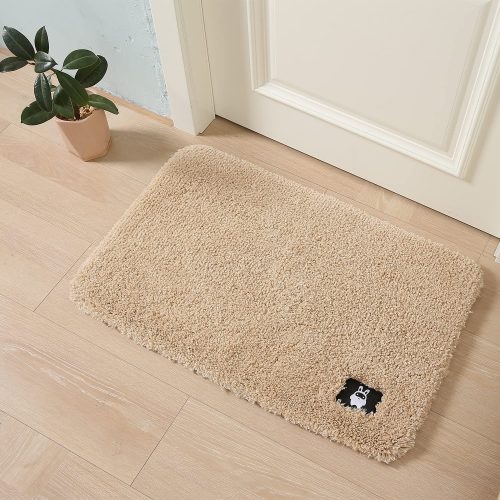 New Ultra Soft Shaggy Plush Machine Washable anti skid mats for home | Bathroom Entrance, Bedroom, Kitchen, Balcony 50x80 cm, Large, Cream